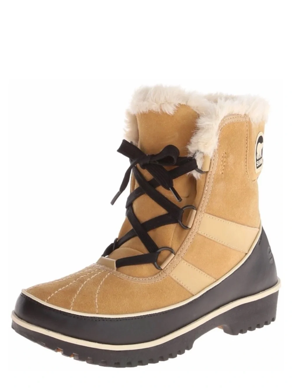 Sorel‎ Tivoli II Curry Tan Suede Faux Fur Lined Waterproof Winter Snow Boots